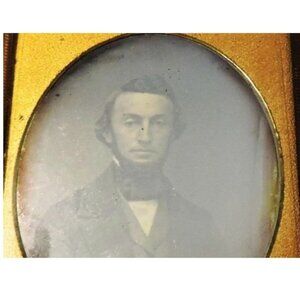 Antique Photograph Man Daguerreotype In Case Pre Civil War Era Home Decor